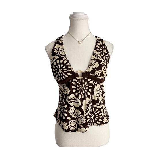 V Neck Plunging With Cute Ring Vintage Y2K Great Fit Size Medium Top - Picture 1 of 3